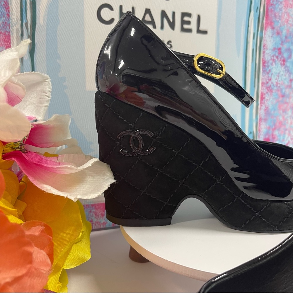 💎SUPER SALE! CHANEL CC MATELASSE PLATFORM SHOES - Picture 4 of 12